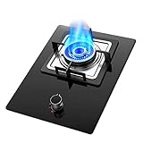Gas Stov Built-inGas hob|Cooking Zones Stove|Three-Ring Burner |High Temperature Explosion-Proof Panel |5.2KW|Easy to Clean Compatible with All Cookware （Black [Energy Class A] (Color : NG) (Lpg )