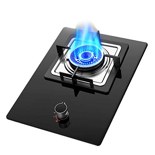 Gas Stov Built-inGas hob|Cooking Zones Stove|Three-Ring Burner |High Temperature Explosion-Proof Panel |5.2KW|Easy to Clean Compatible with All Cookware （Black [Energy Class A] (Color : NG) (Lpg )