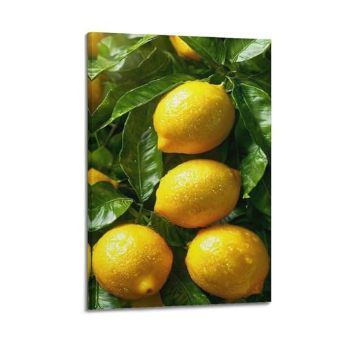 Poster citrons jaunes ZHOUKEG tableau suspendu déco murale 40x60cm
