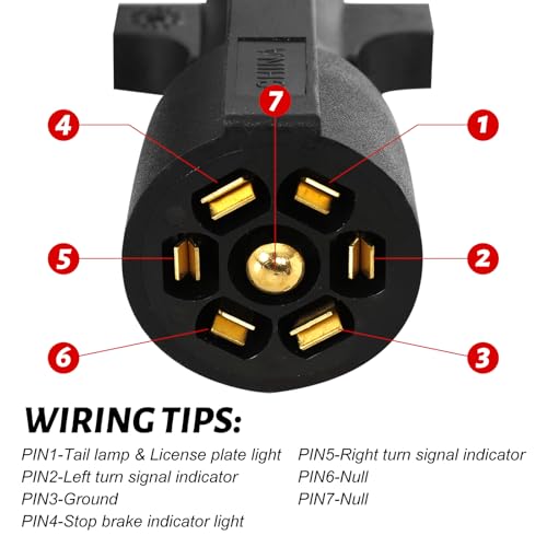 LED Magnetic Trailer Light Kit, 2PCS LED Trailer Light Universal, Direction Indicator Brake License Plate Light, IP68 Waterproof, Adsorbed Magnet, with 24ft Cable 7-pin Plug (Red Amber Lens)