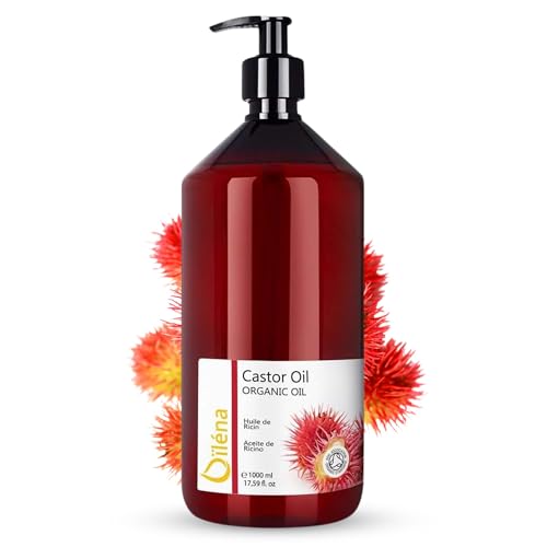 Aceite de Ricino Puro, Castor Oil, Acelera el Crecimiento del Pelo, Pestañas, Barba y Uñas. Prensado en Frío. Con Sérum Anticaída 100% Vegano 1000 ml