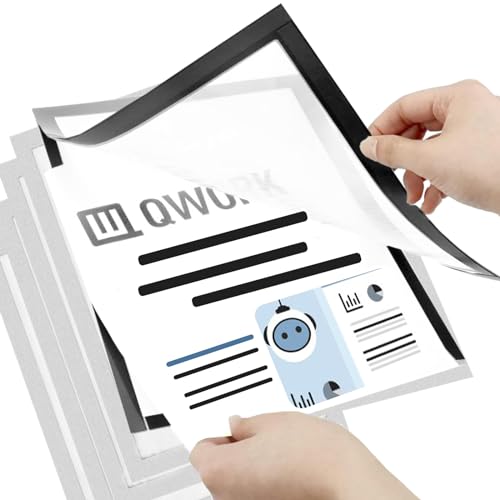 Image of 5Pcs A4 Self Adhesive Magnetic Display Frame A4 Magnetic Frames Magnetic Photo Pouch Window Paper Poster Holders Magnetic Frame Waterproof Info Pocket Holder for License Photos Notices Documents