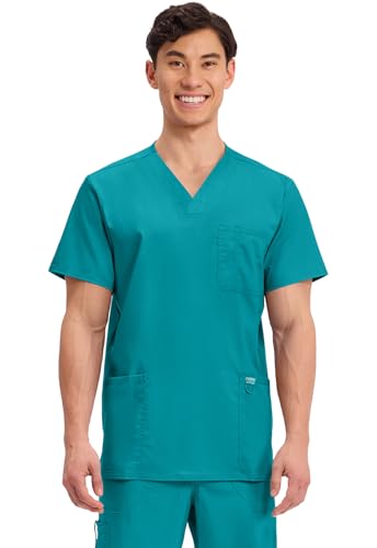 Image of Cherokee WW Revolution V-Neck Scrub Top for Men with 3 Pockets