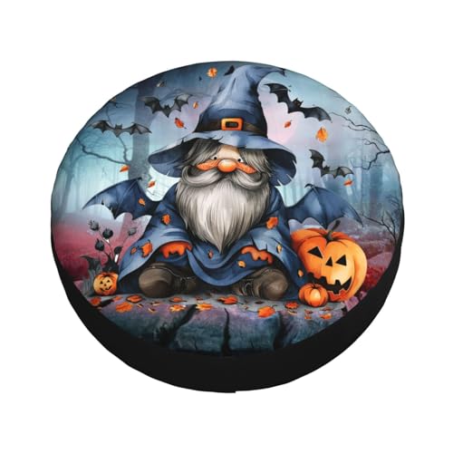 Image of Cute Halloween Gnome Spare Tire Cover Weatherproof Universal Halloween Decorations Wheel Protectors Wheel Covers for Rv Camper Travel Trailer SUV Truck 17 Inch