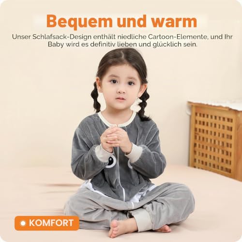 HAHASHOW Baby Schlafsack mit Füßen Schlafsack mit Beinen 5-6 Jahre Hai – Ansicht 6