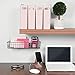 mDesign Plastic Slim Vertical File Folder Storage Organizer Bin with Handle, Hold Notebooks, Binders, Envelopes, Magazines for Home Office, Work Desktops, Ligne Collection, 4 Pack, Light Pink