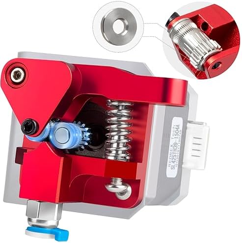 Redrex Dual Gear Ender 3 Extruder with Two Washers Metal Drive Feeder Upgrade Kit Compatible with Creality Ender 3 V2 Pro,Ender 3 Neo Series,CR10 3D Printer TPU Filament Supported(Motor Shaft>20mm)