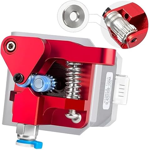Redrex Dual Gear Ender 3 Extruder with Two Washers Metal Drive Feeder Upgrade Kit Compatible with Creality Ender 3 V2 Pro,Ender 3 Neo Series,CR10 3D Printer TPU Filament Supported(Motor Shaft>20mm) Cover