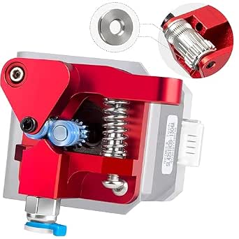 Redrex Dual Gear Extruder Ender 3 Extruder Metal Drive Feeder Kit for Ender 3 V2,Ender 3 Pro,Ender 5 Series,Ender 3 Neo Series,CR10 Series,Voxelab Aquila 3D Printer (Motor Axle>21.5mm) TPU Supported