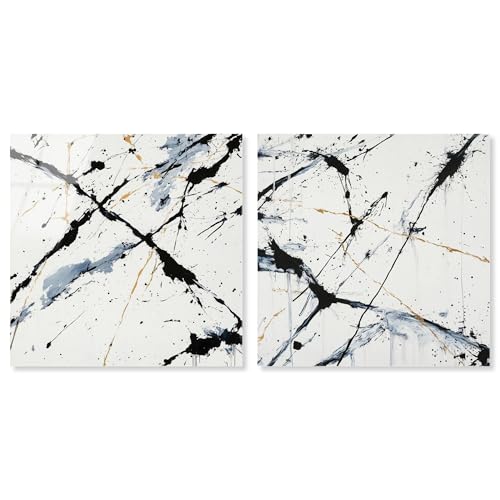 Splintered Impact Diptych Acrylic Print Neutral Wall Decor Set by
