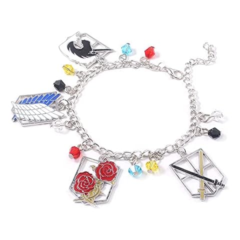 Attack on Titan Necklace Keychain Set - Wings of Freedom Pendant Necklace Survey Corps Key Chain for Anime Fans, Zinc Alloy, no Cover