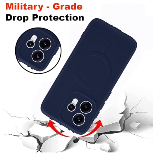 Image of Back Cover Compatible with Oppo Reno15 5G | MagFit Ring Design (Non-Magnetic) | Shockproof Case | Anti-Slip Grip | Raised Camera Edges | Slim Protective Case for Oppo Reno15 5G (Steel Blue)