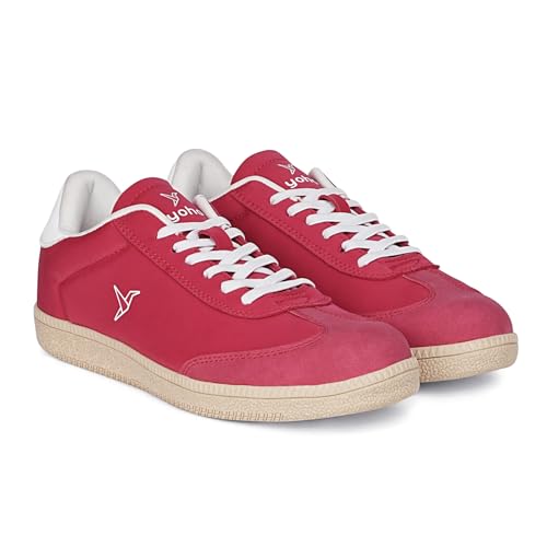 YOHO Quoi Sneakers for Women | Stylish Casual Shoes | Comfortable Fit | Vibrant Colours | Cushioned Insole | Passion Red - UK 3