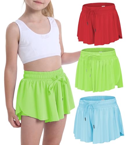 Image of Flowy Shorts for Teen Girls Athletic Running Youth Butterfly Shorts