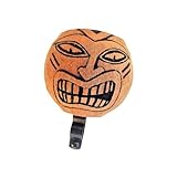 Coconut Bike Cup Holder, Bicycle Drink Holder for Water Bottle, Can, Coffee & Cell Phone - Hand Carved Natural Coconut Shell - Fits EBike, Beach Cruiser, Mountain Bike - (Black Lined)