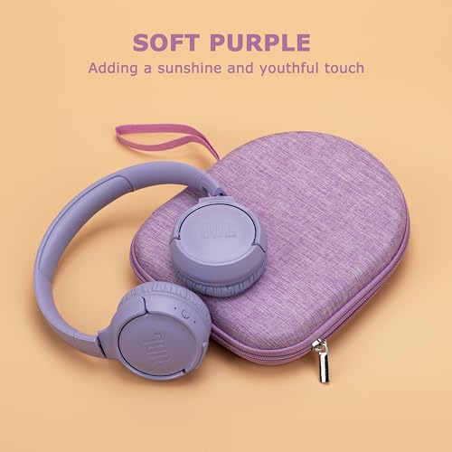 Image of Ginsco Case Compatible with JBL Tune 510BT /520BT /500BT /Junior 320, with Sony WH-CH520 /510, Ultra-Slim Hard Shell Headphone Case for On Ear Headphones (Purple)