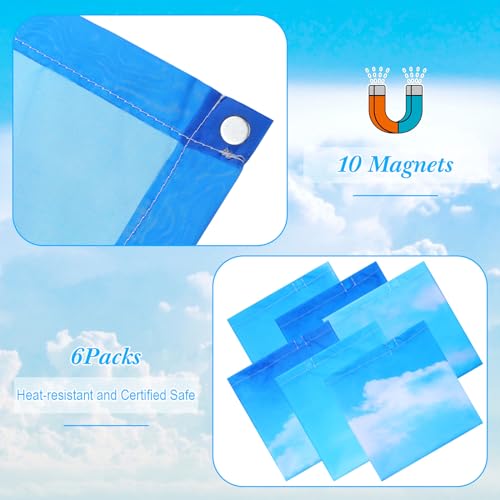 Image of VIHOSE 6 Pcs Fluorescent Light Covers for Ceiling Lights Classroom Magnetic Light Covers Classroom Filters Office School Drop Ceiling, 4 x 2 ft(Cloud)