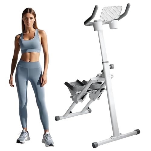 Stair Stepper Folding Vertical Aerobics Appliances Exercise Climber for at-Home Workouts Total Body Exerciser with Handle 242LBS Load with Stand/Cup Holder, Step Angle Adjustable