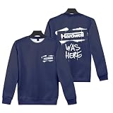 Merch Hardwell Was Here - Sudadera informal unisex con cuello redondo, azul, XL