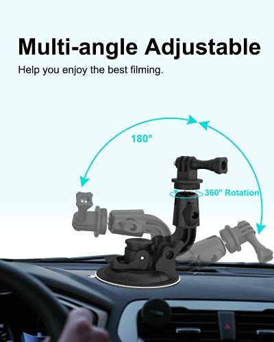 Aozcu Suction Camera Mount, Car Windshield Dashboard Camera Holder With 3M Adhesive Disk For Gopro Max, Hero 9 8 7 6 5, Session 5, Dji Osmo Action, Akaso, Campark, Canon, Dslrs And Other Cameras #TOP4