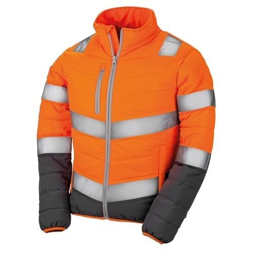 Result Safe-Guard R325F Ladies Soft Safety Jacket - Fluorescent Orange/Grey - XS
