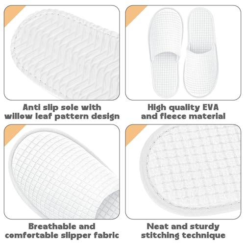 Vipay 20 Pairs White Disposable Slippers, Non Slip Disposable Slippers for Guest, 2 Size Breathable Soft Slippers for Women and Men Suitable for Hotel Essentials Shoeless Home Bedroom Travel Spa by Vipay - Used condition - Image 7