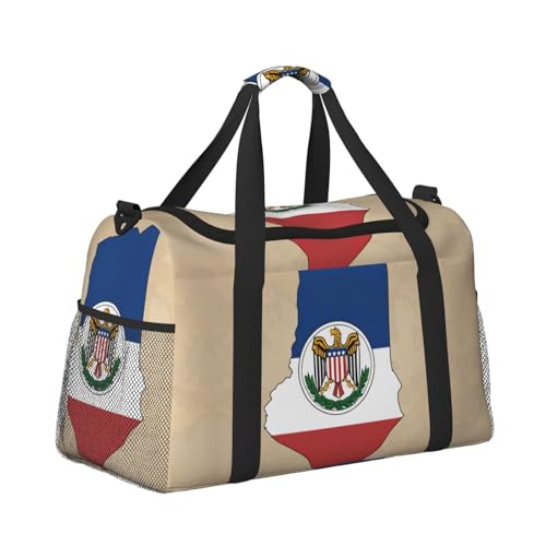 Paraguay flag map 01 print Travel Duffle Bag Gym Bag for Women,Puffer Tote Bag,Weekender Overnight Bag Organizer3