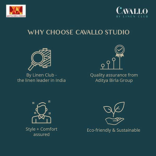 Image of Cavallo by Linen Club Men's Cotton Linen Green Striped Slim Fit Full Sleeve Casual Shirt