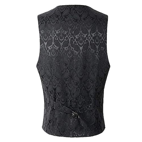 Chaleco corto jacquard de hombre estilo gótico formal medieval 6