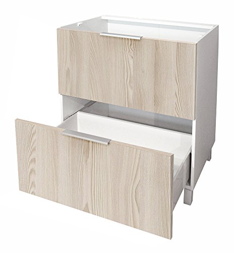 Berlioz Creations CT6BF Unterschrank für Küche mit 2 Schubladen, aus Esche, 60 x 52 x 83 cm, 100 Prozent französische Herstellung - Image 3