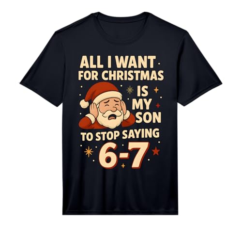 Mens Funny 6 7 Mom Christmas 67 Meme Santa Claus for Women 6-7 Performance T-Shirt
