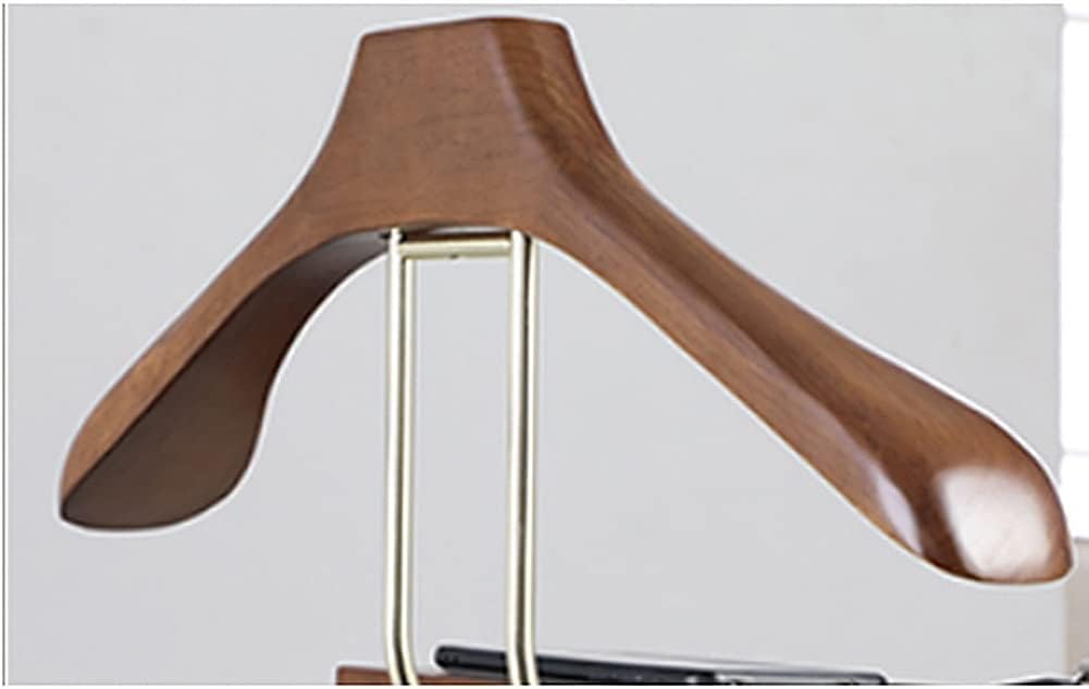 Wood Suit Valet Floor Stand Garment Organizer Rack Coat & Pants Hanger with Drawer Tray Organizer Trouser Bar Tie & Belt Hook and Shoe Rack