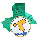 2er Set 1 x Deutscher Schwimmpass mit 1 x Gold Abzeichen zum aufbügeln I Schwimmabzeichen für Kinder und Erwachsene I offizielle Urkunde in grün inkl. DOSB-Bestätigung aktuelle Version 2021