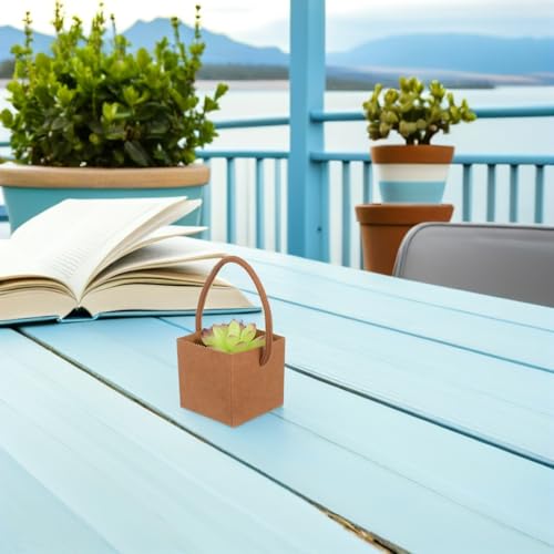 50 Bolsas de Papel Kraft con Asa de Nylon Impermeables de Tamaño Compacto para Ramos 5