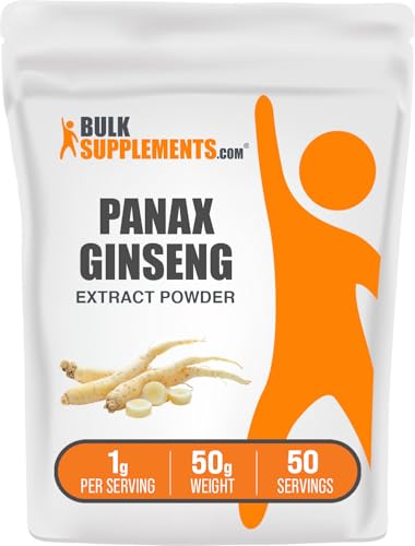 BulkSupplements.com Ginseng Root Extract Powder - Ginseng Supplement, Ginseng Herbal Supplements, Panax Ginseng - Vegan & Gluten Free, 1000mg per Serving, 50g (1.8 oz) (Pack of 1)