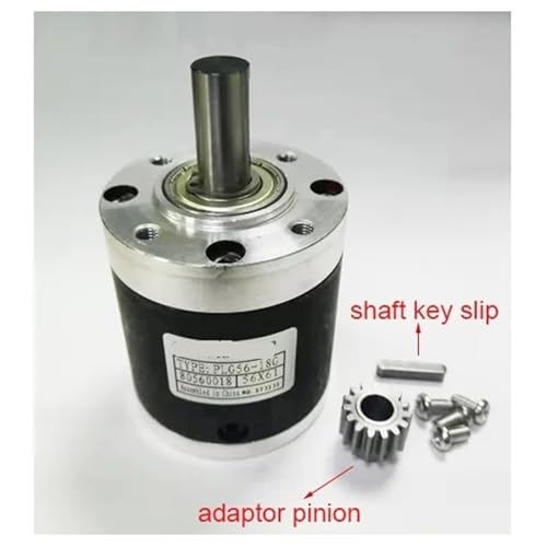 Reductor planetario de 56 mm con relación 168:1 para motor CC con eje de 8 mm 3