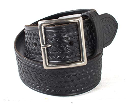 Aker Leather B07 - Cinturón de guarnición, 1-3/4" de ancho, Hombre, B07, negro, 36W