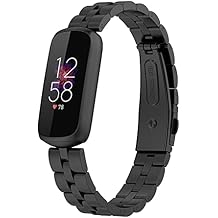 FitTurn Bands Compatible with Fitbit Luxe Metal Stainless Steel Watch Band Replacement Classic Durable Solid Link Accessory Buckle Metal Strap Wrist Band for Luxe Fitness Wellness Tracker