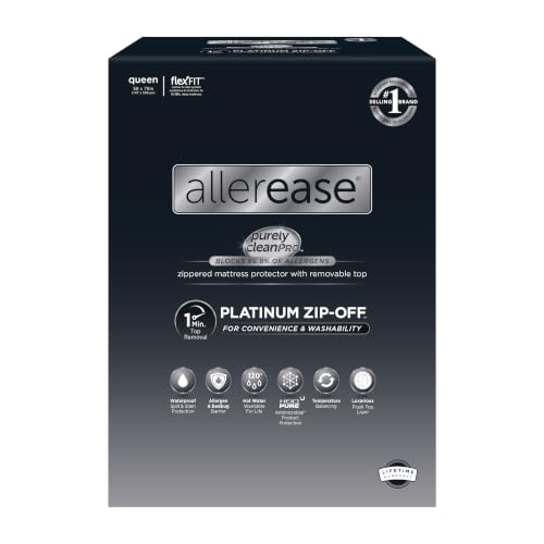 AllerEase Platinum Zip-Off Top Waterproof Mattress Protector Queen