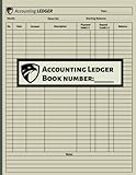 Accounting Ledger Book: Large Simple Accounting Ledger Book for Bookkeeping and Small Business Income and Expense Recorder Journal - 100 Pages - Income Expense Account Notebook