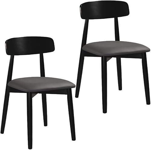 Miniatura 27 de YVYKFZD Sillas de comedor de madera maciza, juego de sillas de comedor sin brazos, sillas de cocina tapizadas de cuero, cómoda silla auxiliar con