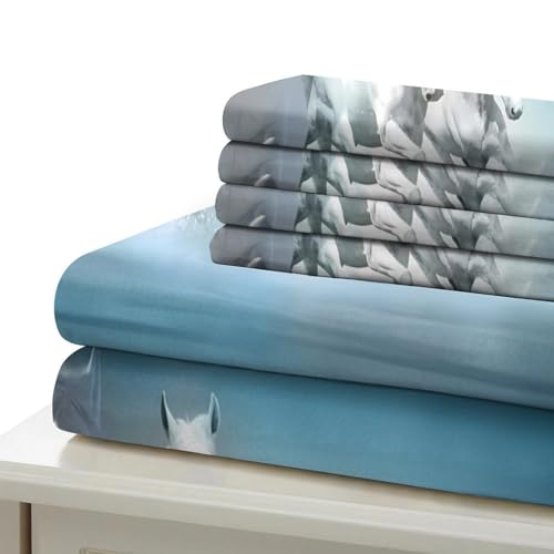 Parure de lit chevaux 135x200 housse de couette garçon imprimé 3D - 7