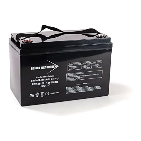 Bright Way Group 12V 110AH Sealed SLA/AGM 30H Deep Cycle Battery for Solar, Wind, and RV Applications Internal Thread IT Terminal Cover