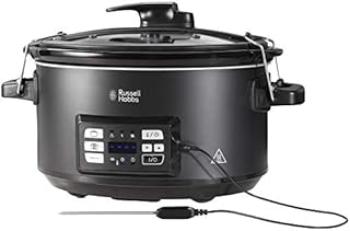 Russell Hobbs 25630 Slow Cooker and Sous Vide Water Bath, Integrated Digital Display and Rack Frame Included, 6.5 Litre, Black