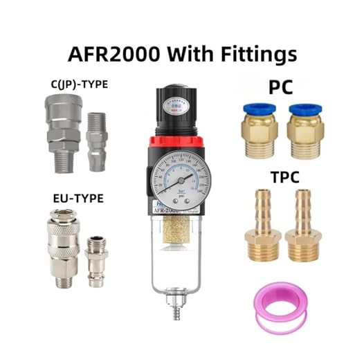 Régulateur de pression AFR2000 1/4 avec filtre compresseur d'air