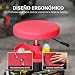 Imagen de HOMCOM Taburete de Taller Taburete Mecánico con Ruedas 40-51 cm Rojo