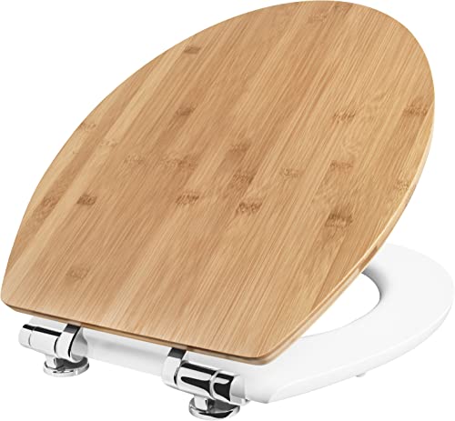 Asiento de inodoro Cornat Ligna de alta densidad, diseño de madera y bambú premium 2