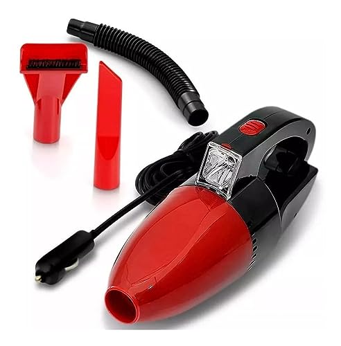 Aspirador para Carro Automotivo 12V 60W Limpeza Potente com Iluminação de Lanterna e 3 Bicos