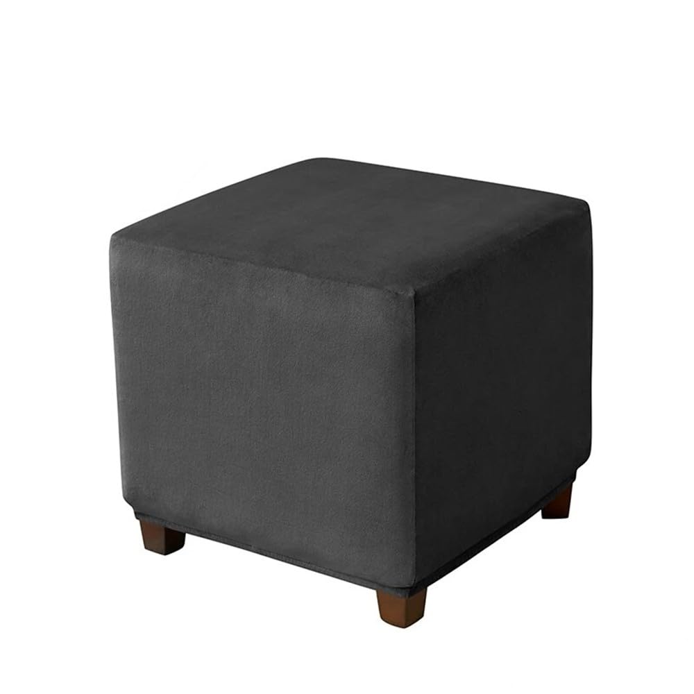 Housses pour pouf carrées en velours élastique (lot de 2) - Protection salon