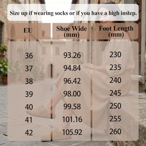 Wizshoe Clogs Damen Leder mit Kork Fußbett Bequeme Geschlossene Pantoletten mit Arch Support Weiche Hausschuhe rutschfest Mules KartoffelSchuhe Slip On Clogs Leichte Latschen Schlappen Braun 40EU